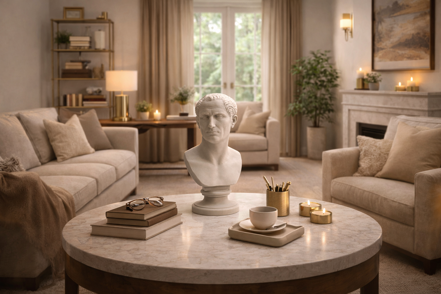 Luxury classical sculpture centerpiece for modern living spaces
