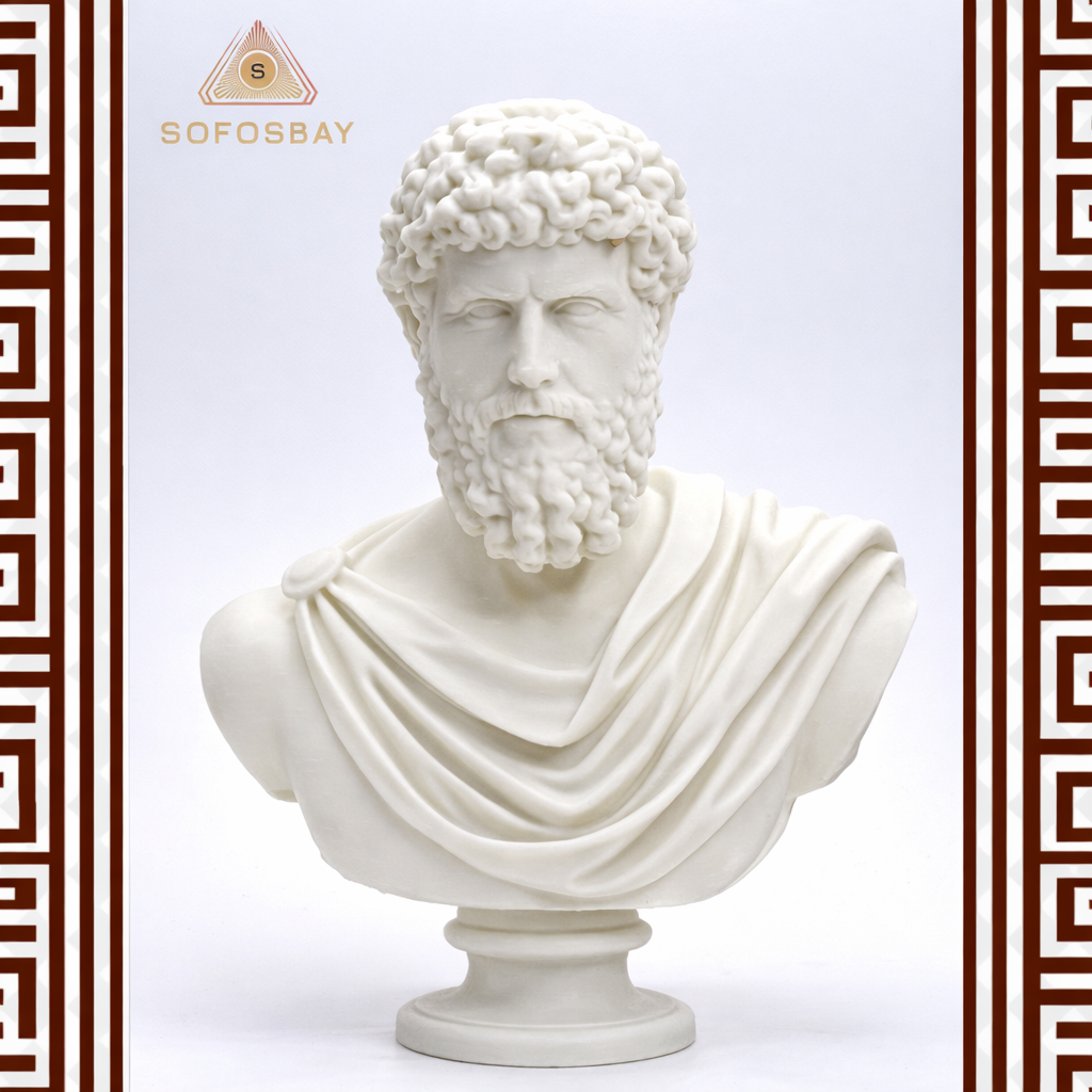 Lucius Aurelius Verus bust sculpture - premium Roman statue