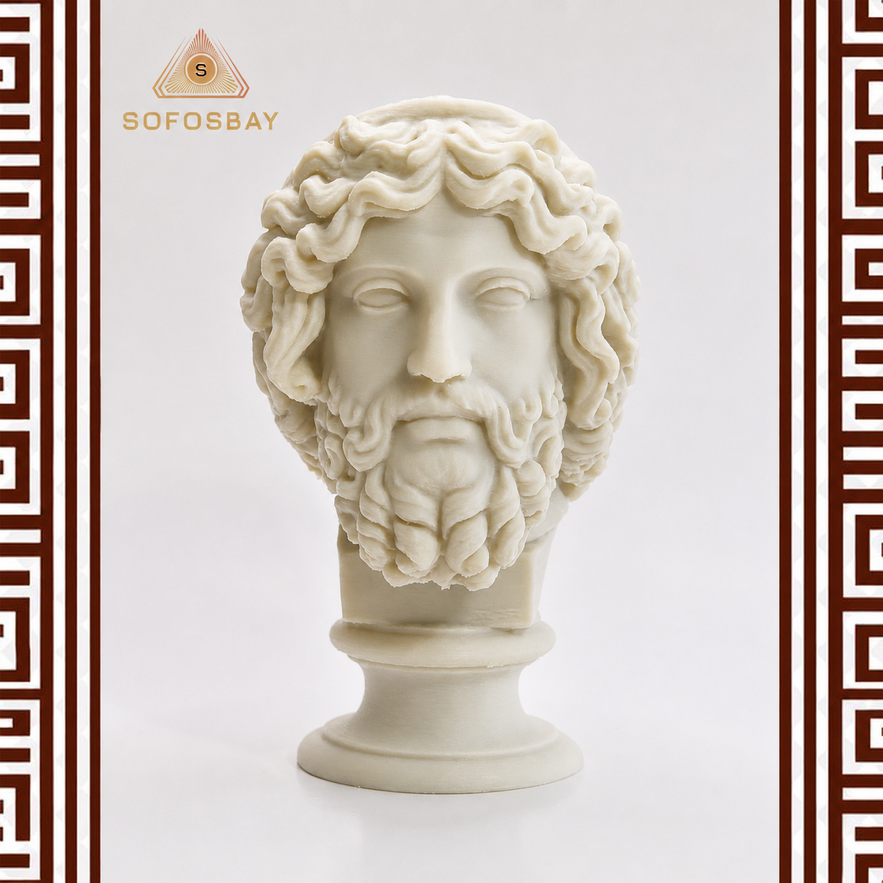 Zeus God of Sky bust sculpture - King of the Gods statue