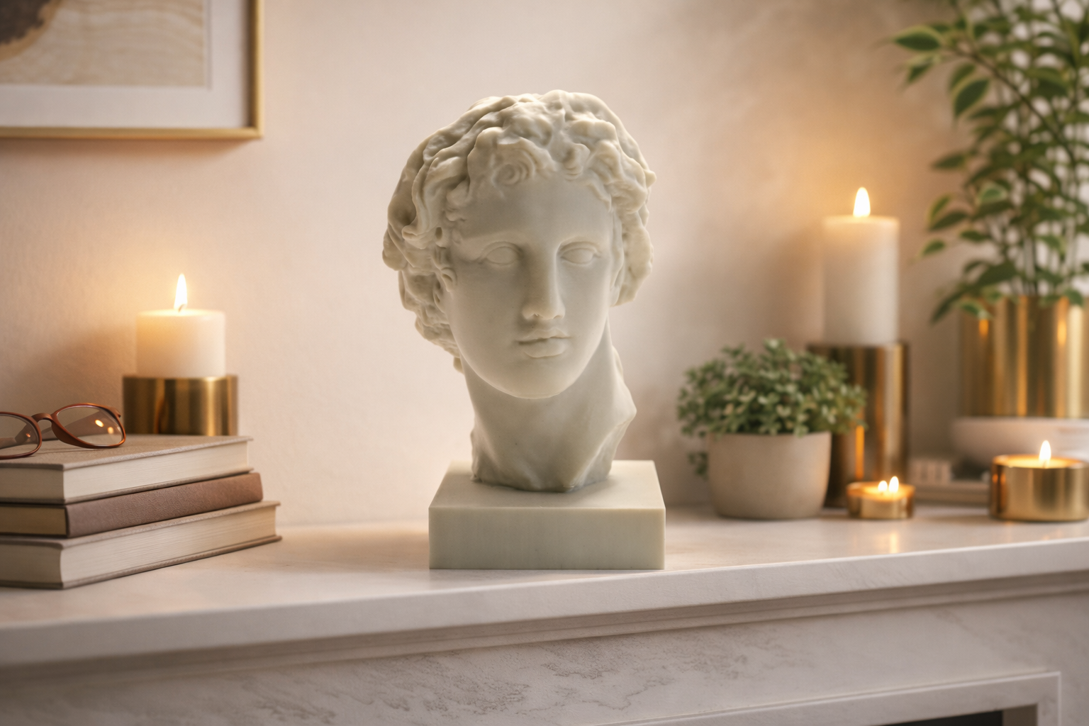 Alexander the Great bust sculpture - premium Greek statue for luxury home decor