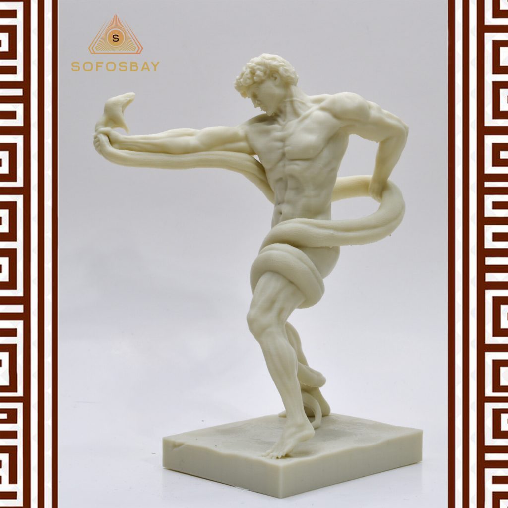 Athlete Wrestling a Python - A Battle of Strength and Agility - Greek Sculpture